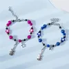 Braccialetti con ciondoli 2 pezzi/set Coppia braccialetto Chitarra Stella Perline acriliche Braccialetti Braccialetti Gioielli regolabili Regali