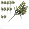 Decorative Flowers 12Pcs Artificial Pine Needles Branches Fake Greenery Picks Christmas Craft Embellishing