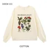 Damen Hoodies Herbst Winter Kräuterkunde Pflanzen Baumwolle Magie Zauberer Hexerei Schulshirt Sweatshirts Botanisches Gartengeschenk