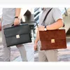 Luxury Leather Briefscases for Men Executive Business Office Notebook 16 Inch Laptop Handbag Axel Square Side Crossbody Bag 240320