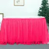 Table Skirt Birthday Banquet Party Star Sequin Decoration Gauze Decorations Skirting Tulle Green Red