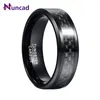 Мужское кольцо из карбида вольфрама NUNCAD шириной 8 мм с инкрустацией из черной углеродистой стали хорошего качества 240322