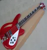 Factory Custom Semihollow Red Electric Bass Guitar med White PickGuardRosewood Fingerboard5 Knobsoffer Anpassad1162821