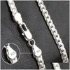 Chains 925 Sterling Sier Christmas Gifts European Style Mm Flat Chain Necklace Fashion For Man Women Jewelry Drop Delivery Otpcx