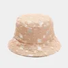 BERETS ldslyjr Spring Cotton Geometric Bucket Hat Fisherman 남성과 여성을위한 야외 여행 선 모자 102