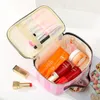 Fudeam Leather Portable Women Cosmetic Bag Multifuncti Travel Toyreatry Storaginize Handbag Waterproof Female Makeup Case M1TC＃