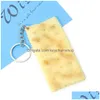 Keychains & Lanyards 2Pcs Pastry Food Keychain Children Snack Model Pography Props Key Bag Pendant Gifts R231005 Drop Delivery Fashio Dh0Nf