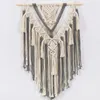 Tapissries Professional Nordic Style Grey Macrame Wall Hanging Tapestry Elegant Bohemian Hand-Woven Room Living Decor for Home