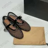 Designer Flats Ballet Fishnet Shoe Mesh Sandals Luxe Mary Jane schoenen Round Head Buckle Dance Shoes met Box 505
