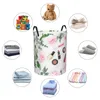 Laundry Bags Pink Flowers And Nail Polish Print Basket Collapsible Clothes Hamper For Nursery Kids Toys Storage Bag