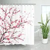 Shower Curtains Floral For Bathroom Flower Watercolor Plant Leaves Curtain Home Decor Washable Accessories Set