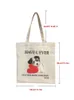 1pcs Kawaii Dog Graphic Canvas Tote Shoulder Shopper Bag Storage Travel Bag Handbag & Shop Bag Valentine's Day Gift M7KI#