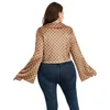 women's Plus Size Satin Silk Lg Sleeve Butt Down Shirt Formal Work Blouse Top Casual Busin Oggice Pliad Khaki Clothing Q5GD#