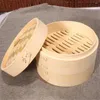 Vegetais de caldeiras duplas 10/15/20cm com tampa de tampa de bambu bolos de bolo de cozinha a vapor de panela