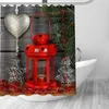 Rideaux de douche Rideau de décoration de Noël 3D Tissu polyester imperméable Bain Crochets d'impression haute définition pour la salle de bain