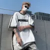 男性用夏のためのHiphopショートリーブTシャツアメリカンバイブスタイルストリートファッションラベル7/7スリーブルーズカジュアルハーフスリーブ