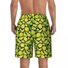 Herenshorts Zomerbord Citroenprint Sport Surf Groene bladeren Grafische korte broek Vintage comfortabele zwembroek