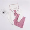 japanese Korean Sailor Suit School Dres Jk Set for High School Girl Cosplay Student Seifuku Skirt Anime Pink White Uniform P3b7#