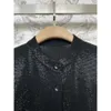 2024 Women's Clothing Black hot diamond cardigan Spring Summer New 328