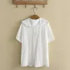 Nuevo 2022 Señoras Verano Tallas grandes Tops para mujeres Blusa de gran tamaño Manga corta Cott Camisa blanca linda pliegue 3XL 4XL 5XL 6XL M0gb #