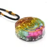 Decorative Figurines Lucky Necklace Crystal Gravel Epoxy Resin Pendant Handmade