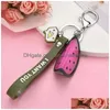 Chaveiros Lanyards Criativo Fruta Chaveiro Luminoso Melancia Chaveiro Presente para Mulheres Casal Saco de Carro Pingente Correntes R231003 Drop D Dhkpe