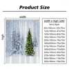 Shower Curtains Child Christmas Cute Snowman Green Xmas Tree Pine Snowflake Blue Bathroom Bath Curtain Year Decor Wall Cloth