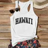 Kvinnors tankar hawaii tank top muskel sexig souvenir vita söta toppar 2024 modekläder l