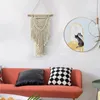 Tapissries macrame boho vägg hängande dekor geometrisk vävd tapestry chic bomull handgjorda bohemisk konst med lång tofs