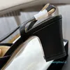 10A فستان أحذية Slingback Pumps 100 ٪ جلدية حقيقية الكعب الكعب مضخة الكعب الكعب النساء المتسكعون قماش تويد مضخات المصمم الفاخرة EU34-43 الماعز الصيفية النسائية