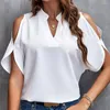 Active Shirts Damen Elegante Batwing Kurzarm Lose Bluse Casual Tunika Tops Büro Dame Solide Oversize Shirt Blusen