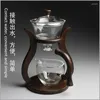 Zestawy herbaciarskie oporne na ciepło szklany zestaw herbaty magnetyczne przekierowanie wody obrotowe pokrowce miska półautomatyczna producent leniwy czajniczka kungfu