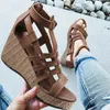 Sandalen Vrouwen Vis Mond Wedge Casual Zomer Open Teen Enkel Strappy Espadrille Platform Chic Schoenen 2024