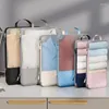 Sacos de armazenamento Comprimido Viagem 3 Pcs Organizador Conjunto Malha Bagagem Portátil Nylon Bag Grande Capacidade Impermeável Respirável