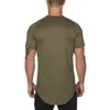 Maille t-shirt vêtements serré gymnase hommes marque d'été hauts t-shirts Homme solide séchage rapide musculation Fitness t-shirt 240321