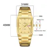 Horloges WWOOR 2024 Nieuwe vierkante horloge heren met automatische weekdatum Luxe roestvrij staal Gouden heren quartz horloges Relogio Masculino 24329