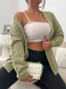 OneLink Oliver Green LG Sleeve Plus Size Women Open Cardigan Sweater H Forma Löst överdimensionerad L 3XL -kläder Autumn Winter 2022 144B#