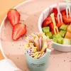 Fourchettes 50pcs / set simple en plastique fourchette à fruits ménage collation gâteau dessert décoration déjeuners fête vaisselle étoile lune en forme de bâton