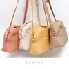 Cezira Designer PU Vegan Couro Mulheres Crossbody Bags Fi Tecido Impressão Zipper Shell Bolsa Diária Portátil Bolsas de Ombro R4eC #