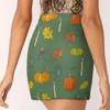 Saias outono Halloween padrão saia feminina mini uma linha com esconder bolso outono colheita sem costura