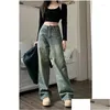 Jeans pour femmes vintage 90S BAGGY Straight Denim Tableau Femelle Y2k High Wide Jam Jamouins Femmes Streetwear All-Match Pantalon décontracté DR OTYUM