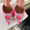 Aminas 10a Muadi Begum Crystal-Embellished Backle Stain Pumps Spool Heels Sandal