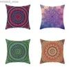 Cuscino Custodia in poliestere marocchino 45x45 cm Fodera per cuscino Bohemian Hippie per divano geometrico Mancha Lo Stampa Home Decor Y240401