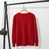 french Solid Color Chic Knit Sweater Cardigan Plus Size Women Clothing Autumn Winter Red V-Neck Jumpers S54 2335 11hS#