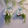 Décorations de jardin Cage à oiseaux en fer, support à fleurs, ornements de table suspendus, jardin d'enfants, forêt, parc extérieur, villa, couloir, cour, décor