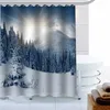 Duschvorhänge ShunQian Winter Schnee Vorhang Polyester Stoff Bad Bildschirme Für Badezimmer 3D Wasserdicht Haken