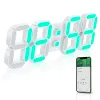 Tuya Alarm Clock 3D Led Wall Digital Color Clock 15Inch Nordic Wall Clock Snooze Table Clock Calendar Thermometer Hanging Watch