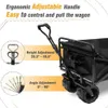 Camp Furniture Collapsible Wagon Cart Heavy Duty Foldable Beach Cart with All-Terrain Wheels for Sand with Cargo Net Straps Utility Beach YQ240330