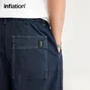 Pantalon homme INFLATION coton bambou lavé jambe large printemps doux toucher imitation denim effet pantalon bleu