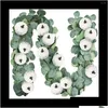 Decorative Flowers Wreaths Farmhouse Fall Decor Artificial Pumpkins And 6.5Ft Eucalyptus Garland Thanksgiving Table Drop Delivery Home Dhxei